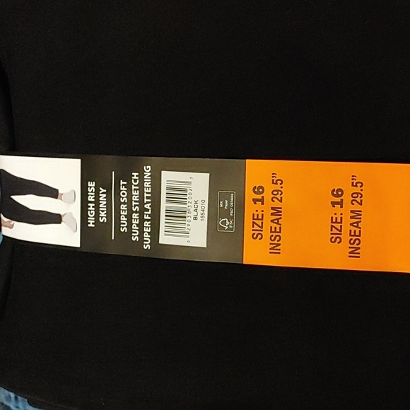 NWT Jessica Simpson Ladies' High Rise Skinny Jean Black - Picture 5 of 5